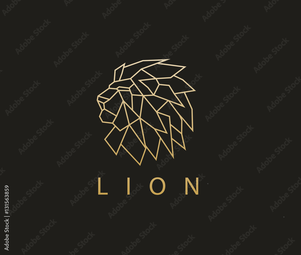 Naklejka premium Logo lwa, szablon logo wektor.
