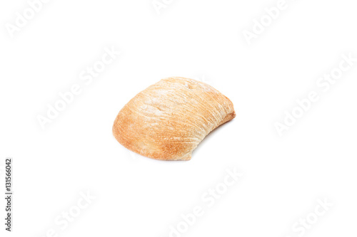Bread loaf on white background.