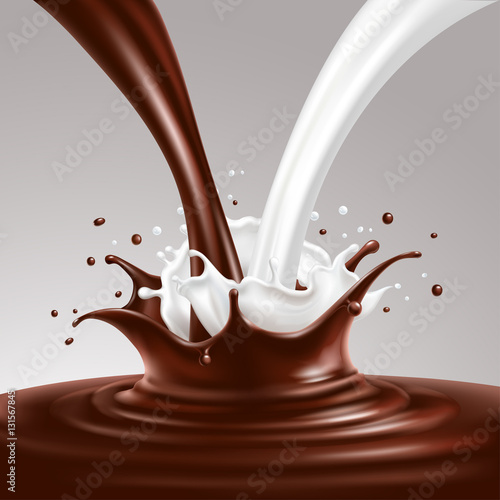 Chocolate and milk splashes