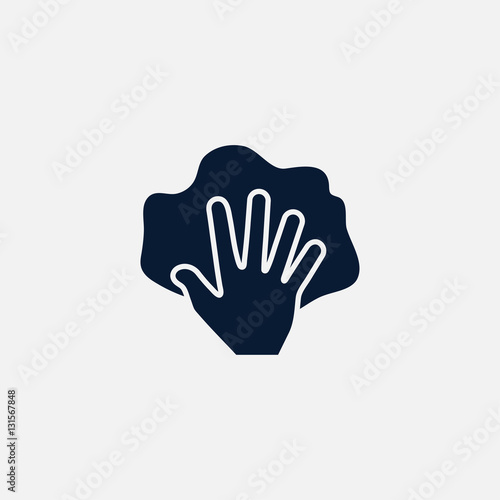 Hand with rag icon simple illustration