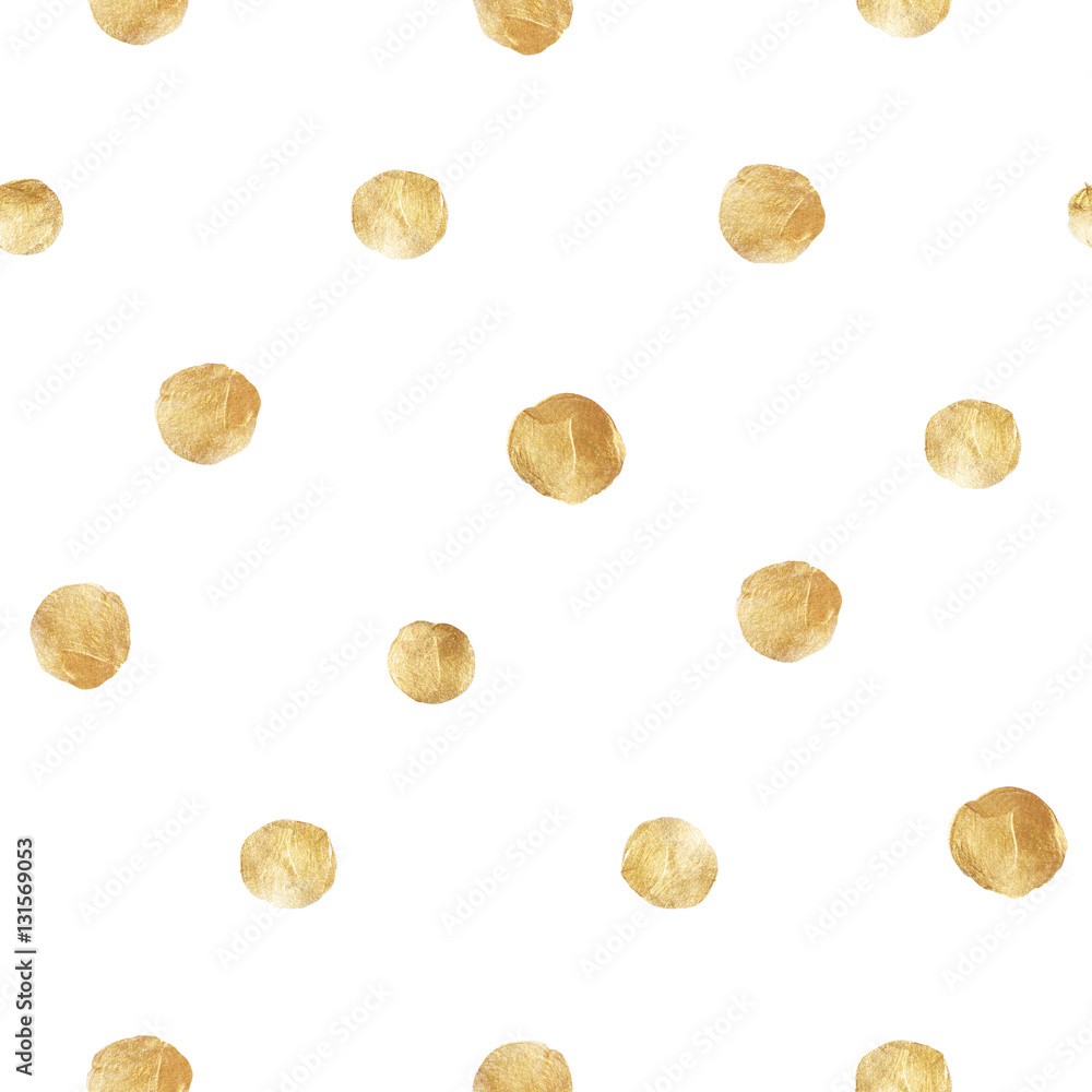 Festive seamless pattern with gold circles and dots on white background Festive seamless pattern with gold circles and dots on white background