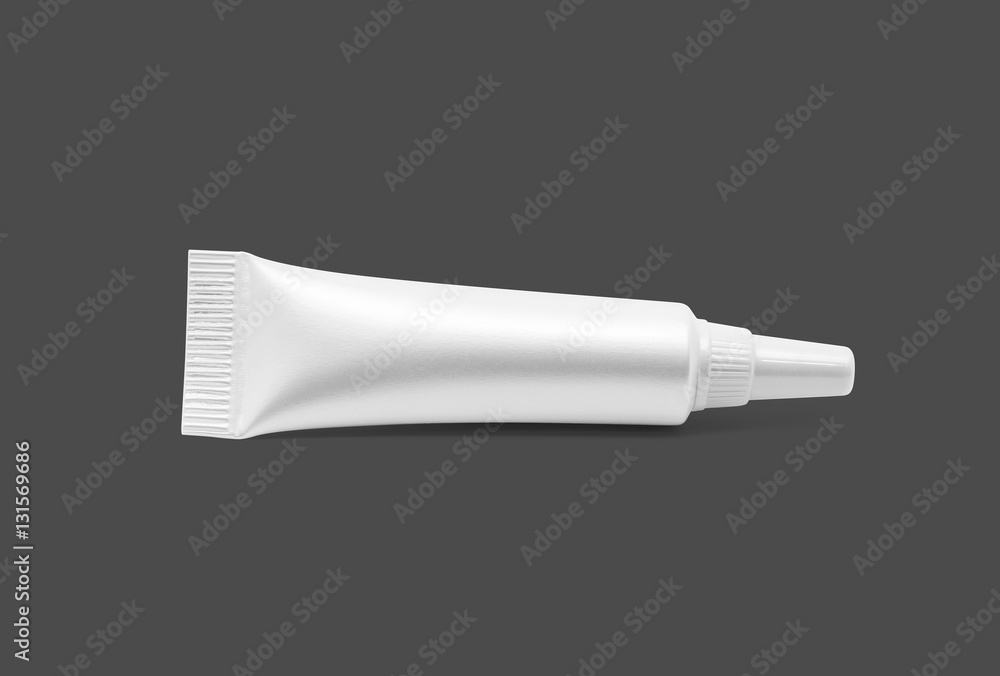 blank packaging cosmetic serum tube isolated on gray background blank packaging cosmetic serum tube isolated on gray background