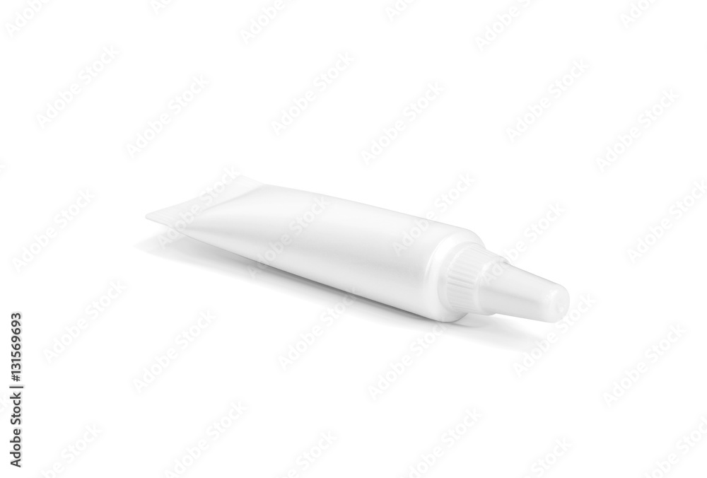 blank packaging cosmetic serum tube isolated on white background