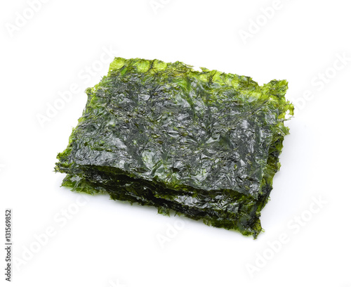 Sheet of dried seaweed, Crispy seaweed isolated on white backgro