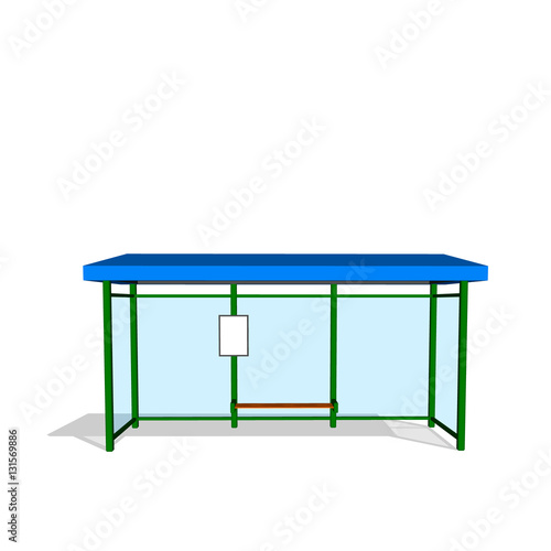 Busstop. Isolated on white ...