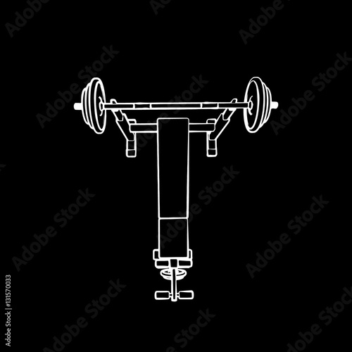 Exercise machine.Isolated on black background.Vector outline ill