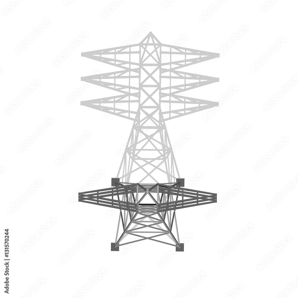 Power transmission tower. Isolated on white.Vector illustration. Power transmission tower. Isolated on white.Vector illustration.