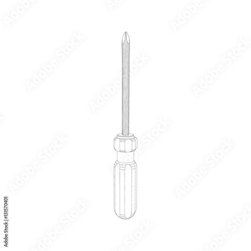 Screwdriver. Isolated on wh...