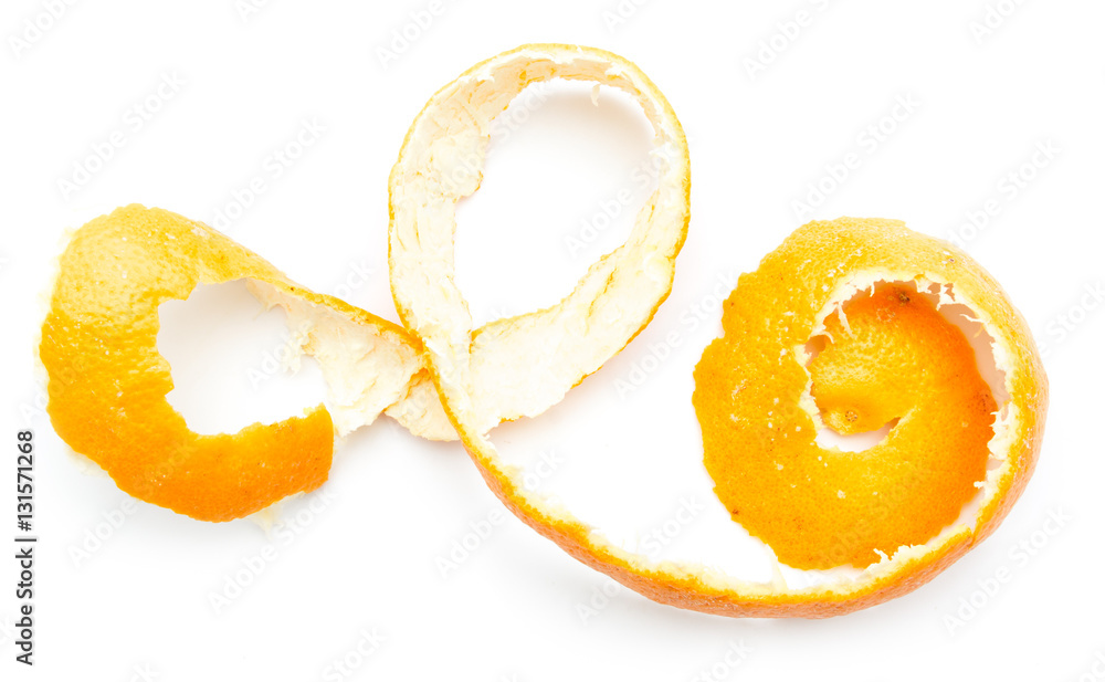 Orange twist of citrus peel - obrazy, fototapety, plakaty 