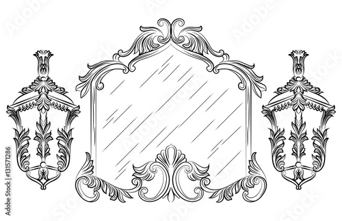 Vector Baroque mirror frame