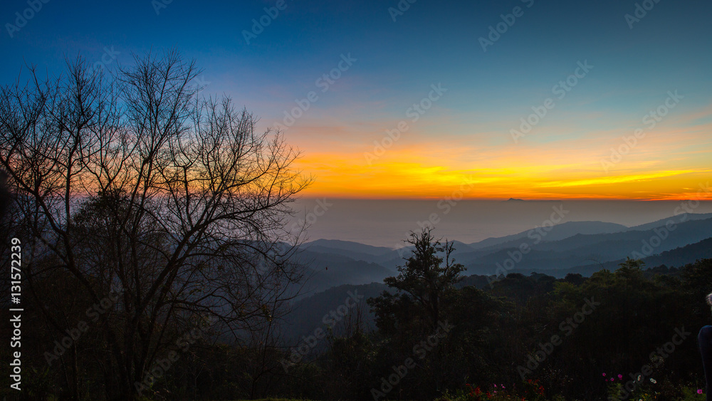 Viewing from Doi Mae ta man to see Doi Luang Chiangdao