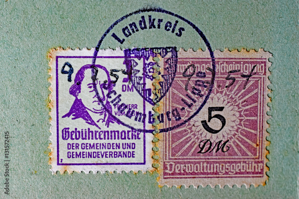 Fototapeta premium Gebührenmarken