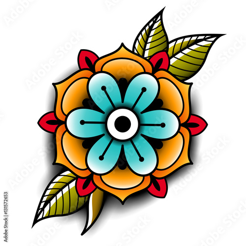 Old school tattoo flower