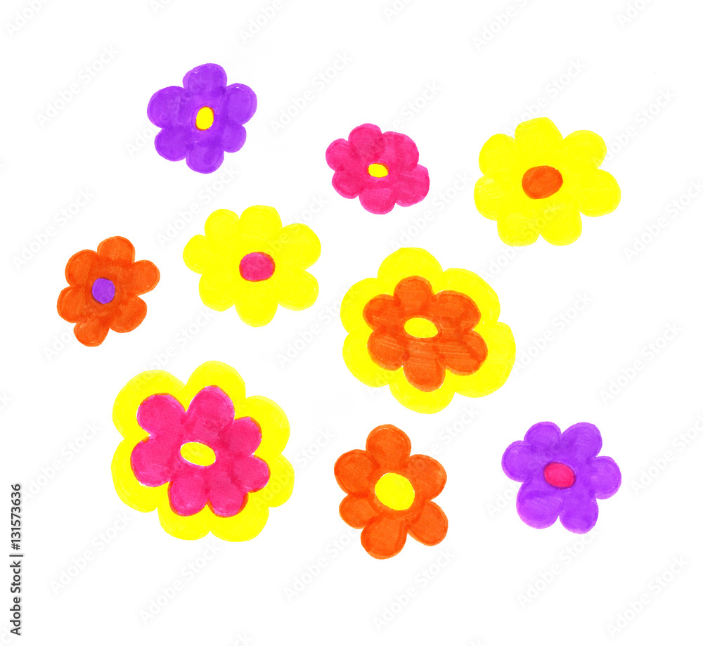 Abstract color flowers