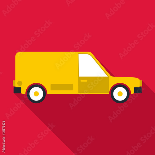 Delivery car icon. Flat illustration of delivery car vector icon for web