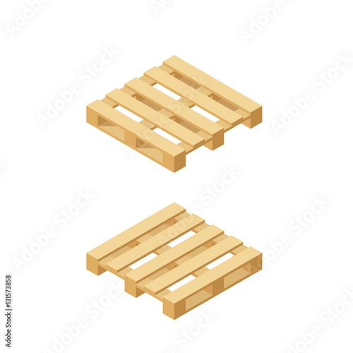 Isometric graphics of wooden pallet.