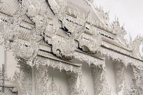 Wat Rong Khun, perhaps better known to foreigners as the White Temple Buddhist temple in Chiang Rai Province, Thailand.