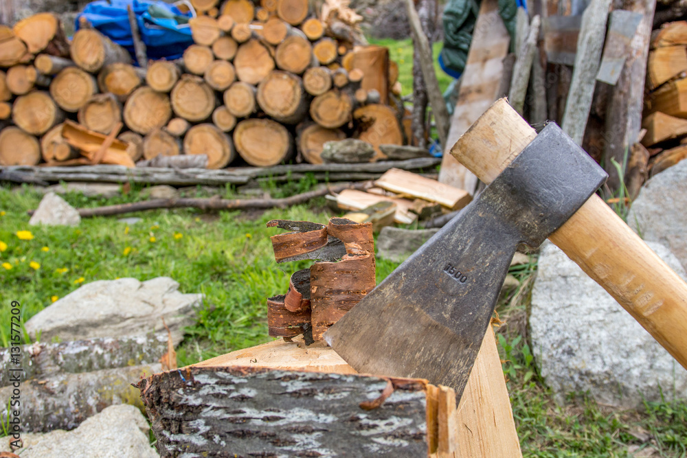 Illustration of firewood stock for winter. Illustration of firewood stock for winter.