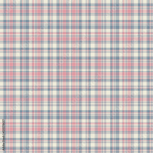 Checkered fabric tartan textile. Vector seamless pattern.