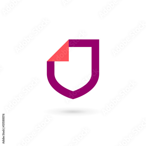 Shield document logo icon design template elements