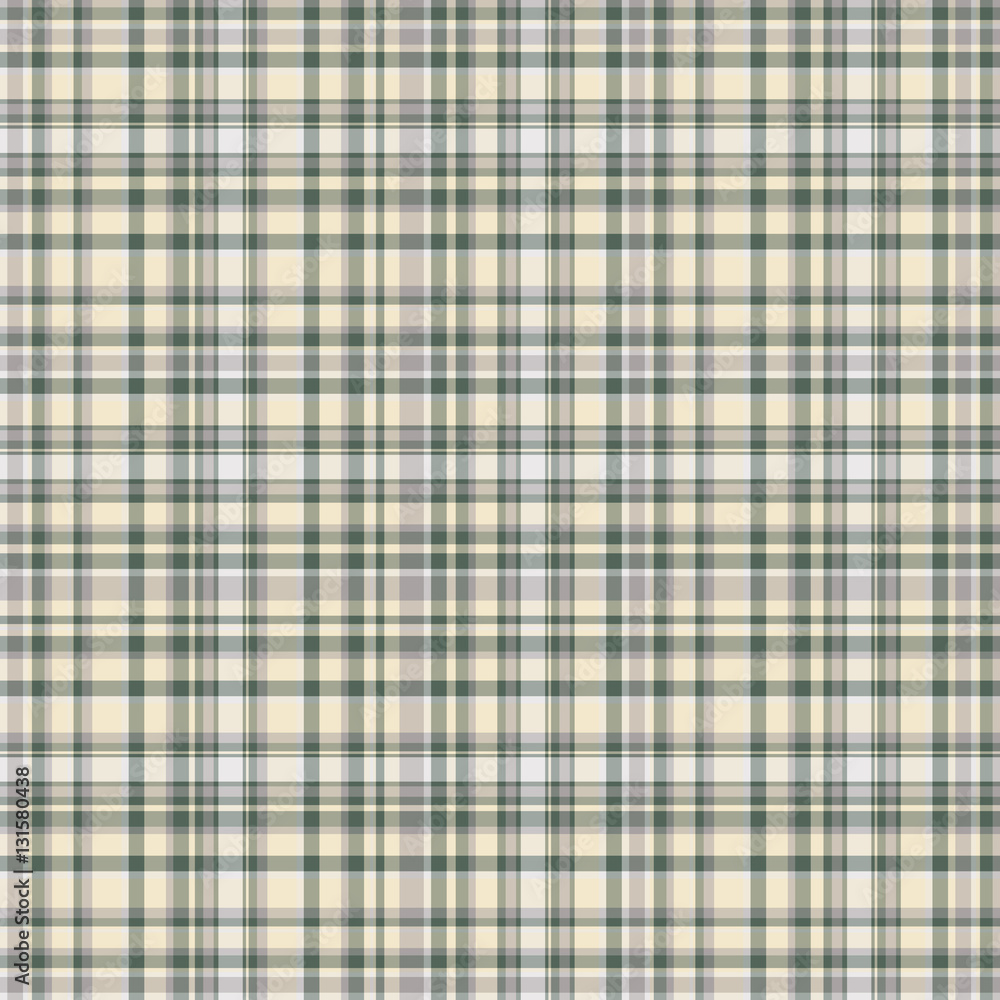 Checkered fabric tartan textile. Vector vintage seamless pattern.