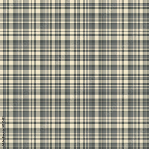 Checkered fabric tartan textile. Vector vintage seamless pattern.