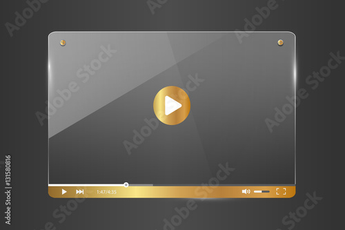 Gold and Glass Video Player Illustration