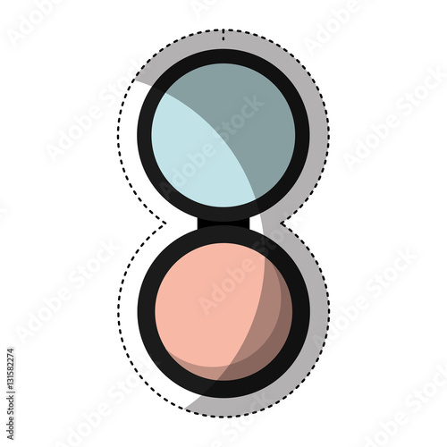make-up powder with mirror vector illustration design
