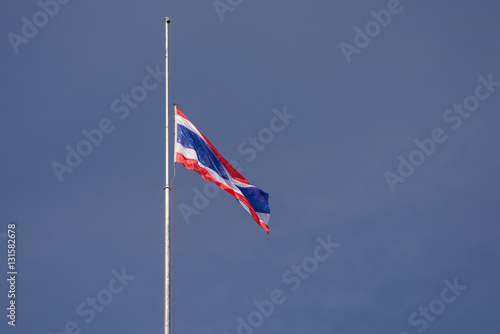 Thai flag was lowered to half-mast