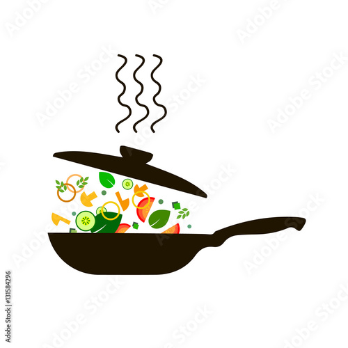 cooking pan saucepan kitchen food illustration object