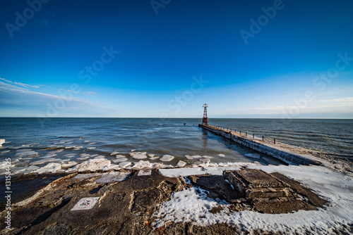 Obraz na płótnie Lake Michigan Lighthouse w salonie