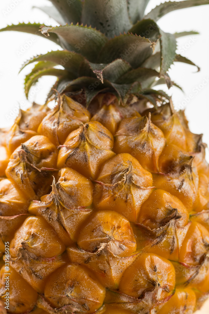 Ripe juicy fresh baby pineapple macro close up Ripe juicy fresh baby pineapple macro close up