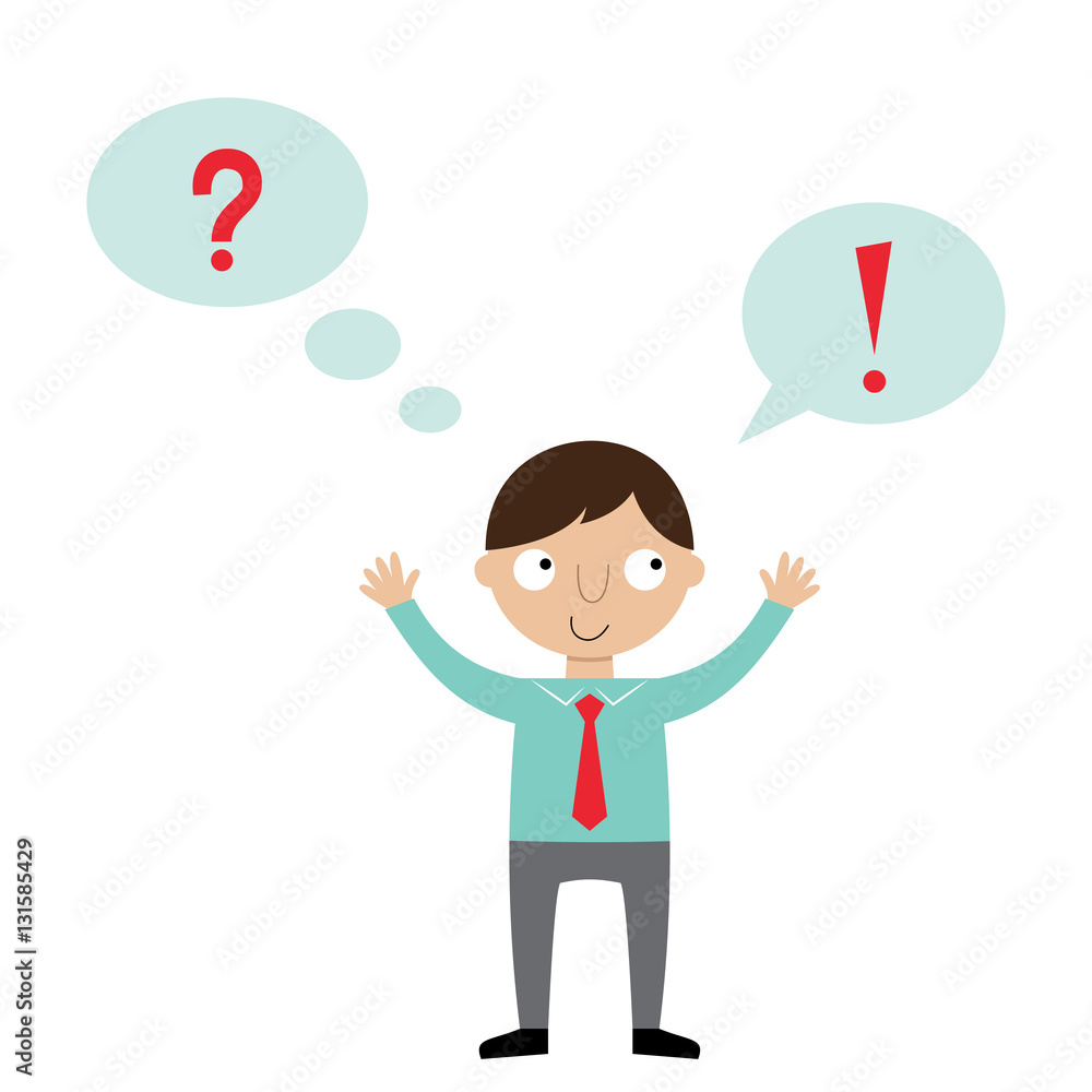 Thinking cartoon businessman, illustration Thinking cartoon businessman, illustration