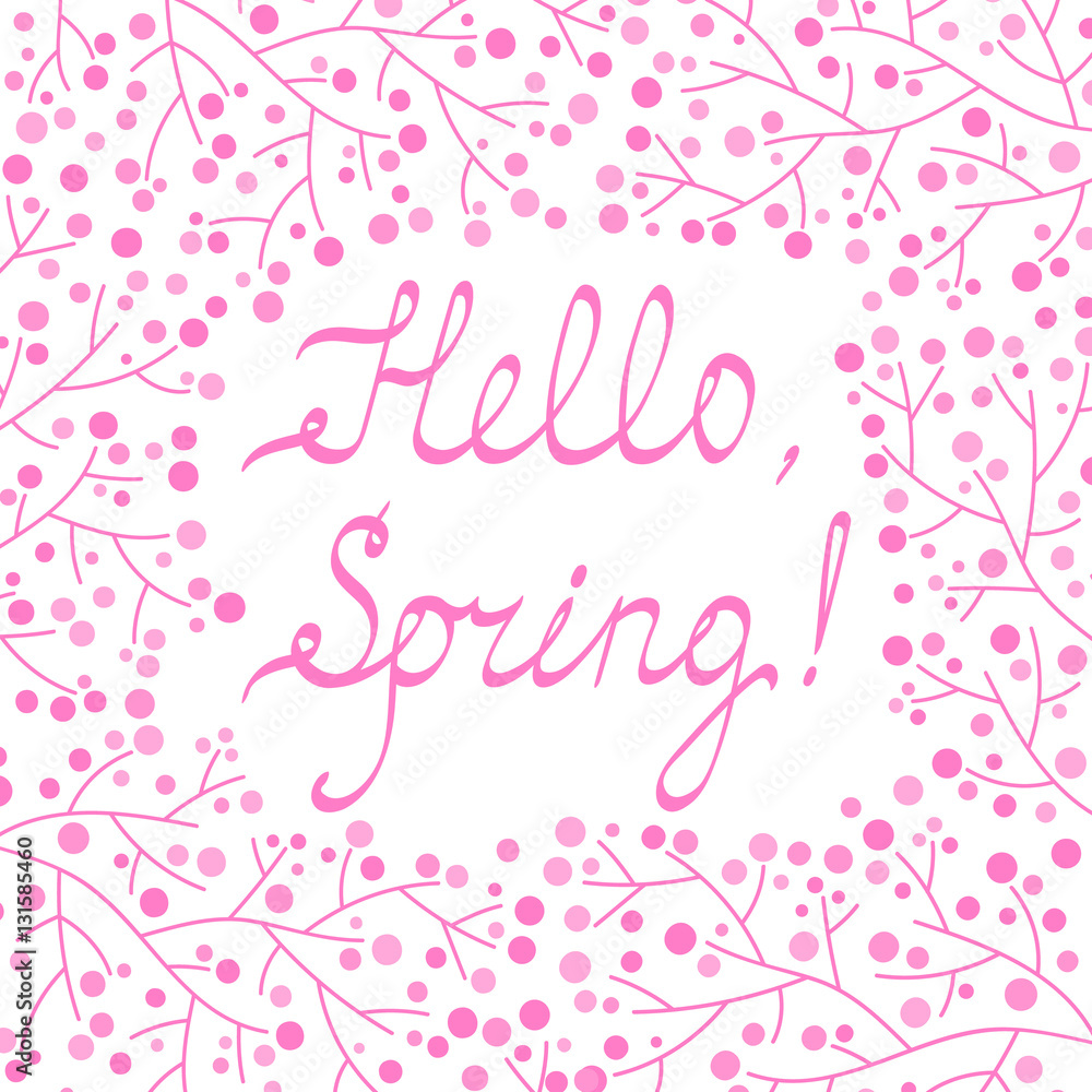 Hello Spring Greeting Card.