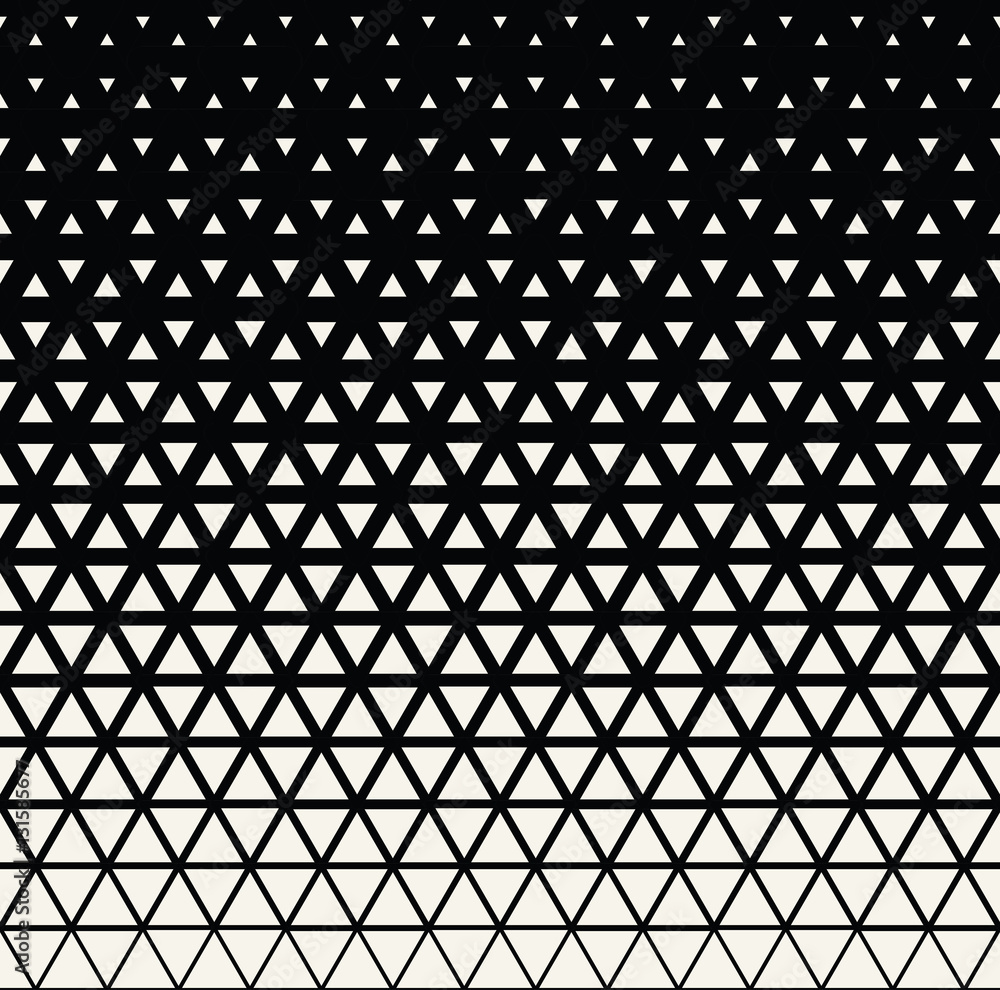 Fototapeta premium Abstract geometric black and white graphic design triangle halftone pattern