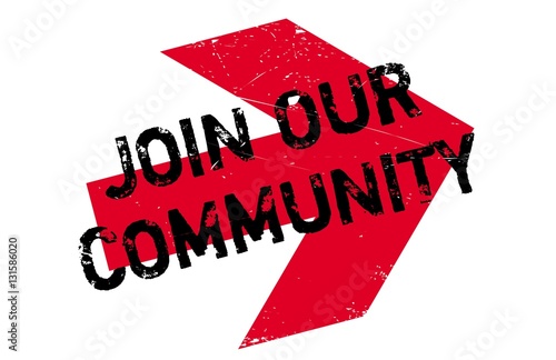 Join our community stamp. Grunge design with dust scratches. Effects can be easily removed for a clean, crisp look. Color is easily changed.