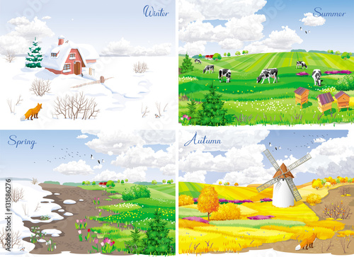 4 seasonal landscapes