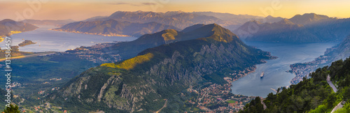 sunrise over Bay of Kotor (Gulf of Kotor, Boka Kotorska)