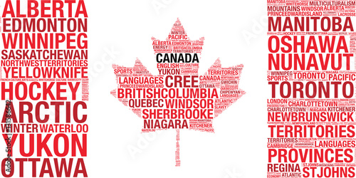 Canada tag cloud vector illustration