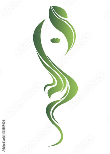vector girl portrait beauty hair beautiful head