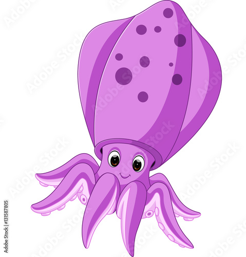 Cute squid cartoon

