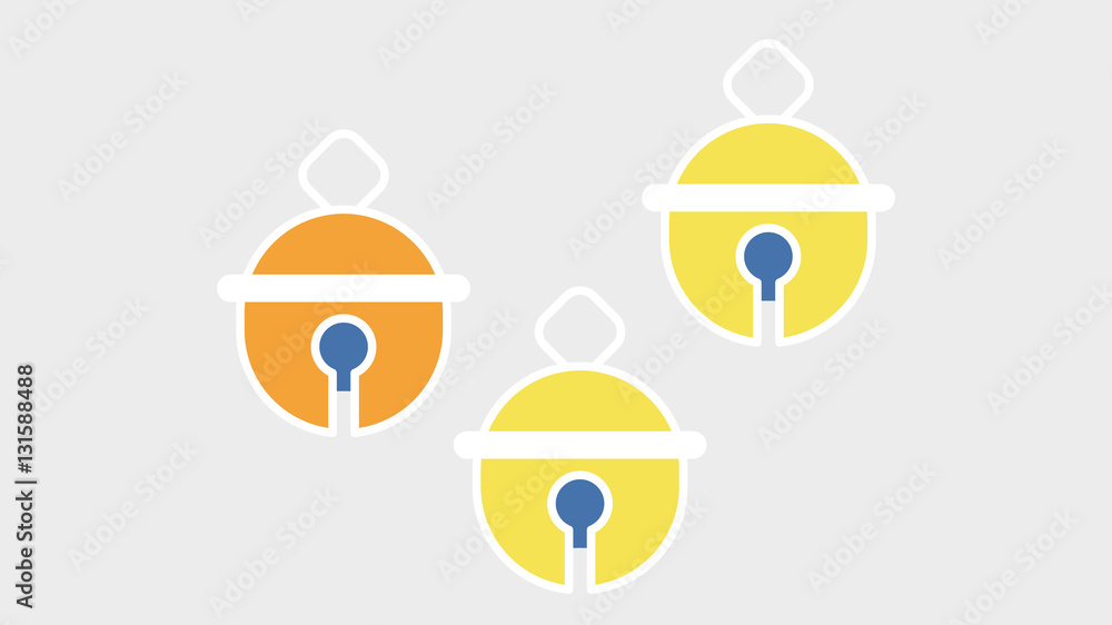 Vector image of yellow and orange bells on a light background ...