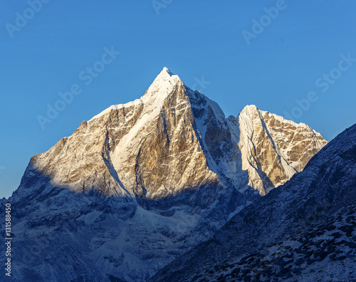 Morning view to the peak Tabuche (6495 m) from Chhukhung Ri - Everest region, Nepal, Himalayas photo
