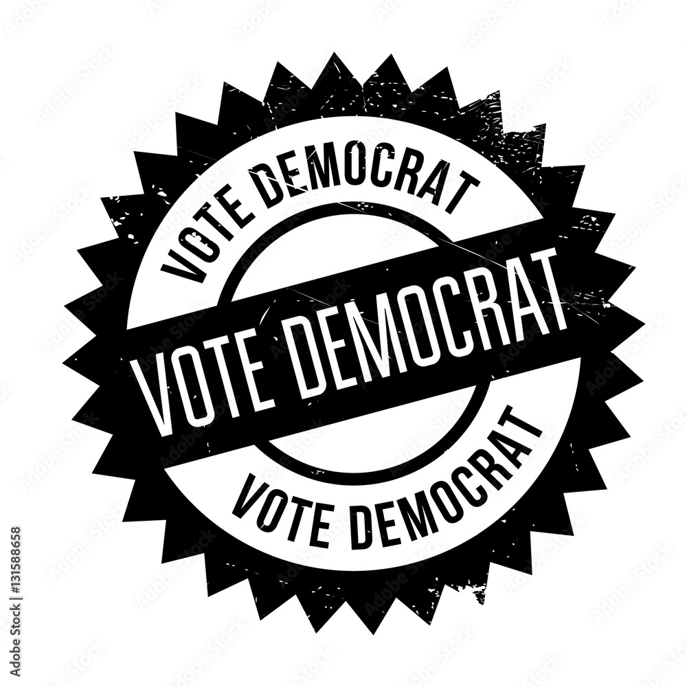 Vote democrat stamp. Grunge design with dust scratches. Effects can be easily removed for a clean, crisp look. Color is easily changed.
