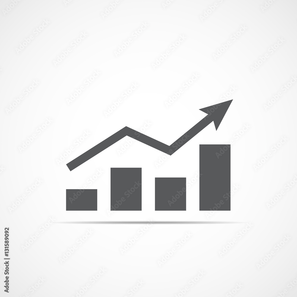 Growing bar graph icon. Vector illustration. Growing bar graph icon. Vector illustration.