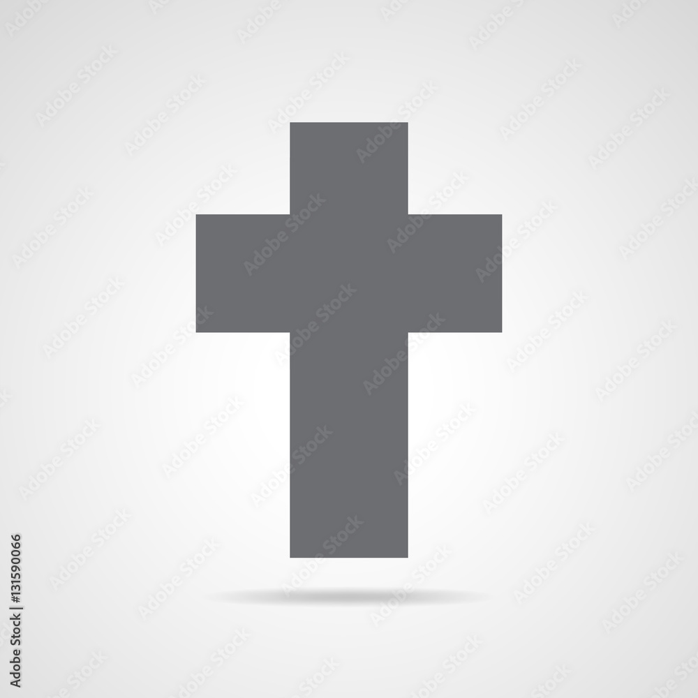 Gray Christian cross icon. Vector illustration. Gray Christian cross icon. Vector illustration.