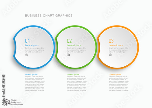 Business Chart Design 3-Step #Vector Graphic