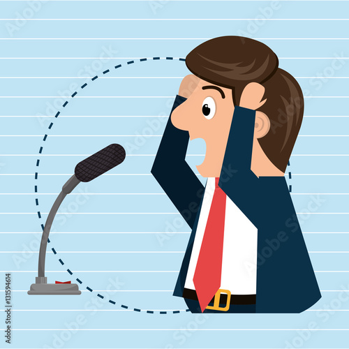 man speaker radio microphone vector illustration eps 10