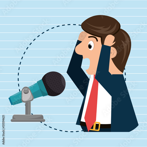 man speaker radio microphone vector illustration eps 10