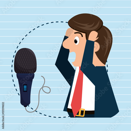 man speaker radio microphone vector illustration eps 10